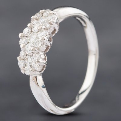 Second Hand Platinum 0.50ct Brilliant Cut Diamond Triple Cluster Ring 43121178