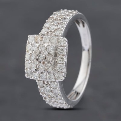 Second Hand 14ct White Gold 1.15ct Brilliant Cut Diamond Cluster Ring 43121213