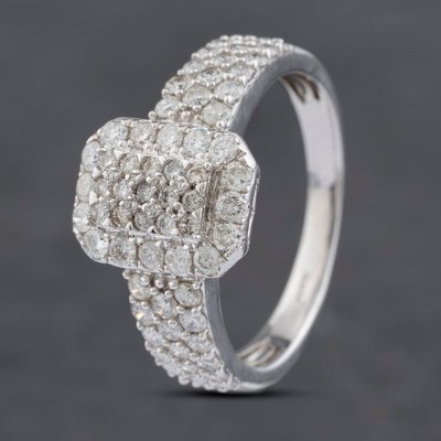 Second Hand 14ct White Gold 1.16ct Brilliant Cut Diamond Cluster Ring 43121217