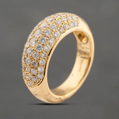 Second Hand 18ct Yellow Gold 1.01ct Brilliant Cut Diamond Graduated Five Row Ring 43121245