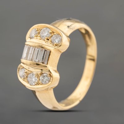 Second Hand 18ct Yellow Gold 0.63ct Diamond Fancy Bow Dress Ring 43121286