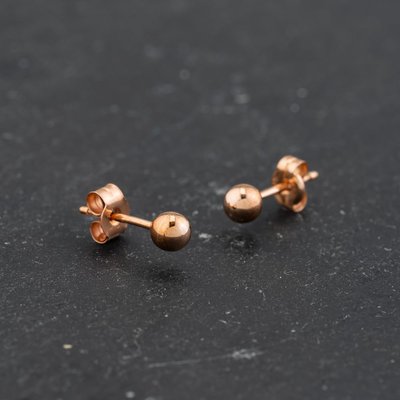Second Hand Rose Gold 3mm Ball Stud Earrings