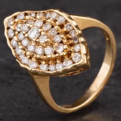 Second Hand 14ct Diamond Marquise Shape Fancy Cluster Ring 4328747