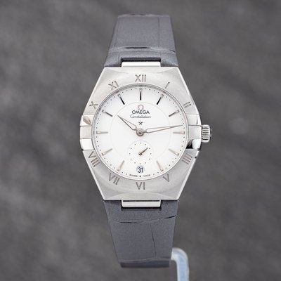 Second Hand OMEGA Ladies Constellation Grey Leather Strap Watch 131.13.34.20.02.001