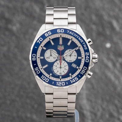 Second Hand TAG Heuer Mens Formula 1 Red Bull Racing Special Edition Blue Dial Silver Bracelet Watch CAZ1018