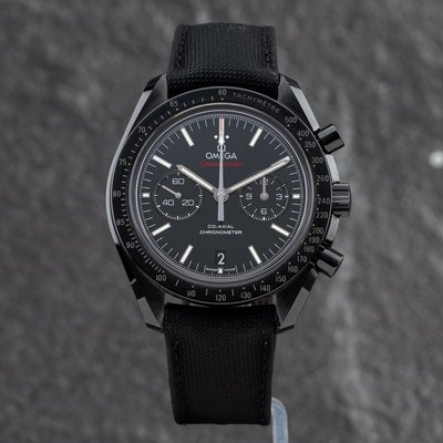 Second Hand OMEGA Mens Dark Side Of The Moon Black Fabric Strap Watch O31192445101007