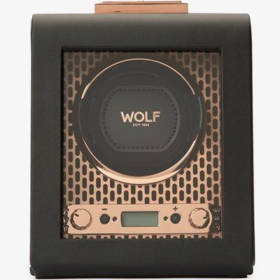 WOLF Black & Copper Tone Axis Single Winder 469116