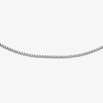 9ct White Gold 20 Inch Fine Diamond Cut Curb Chain