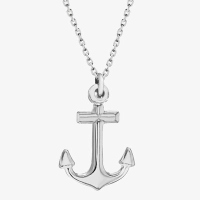 Sterling Silver Anchor Pendant Necklace