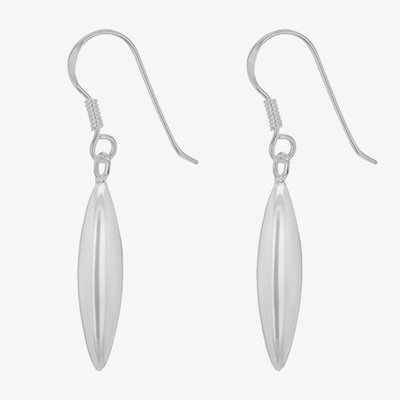 Sterling Silver Oblong Dropper Earrings