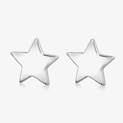 Sterling Silver 9.5mm Star Stud Earrings