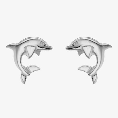 Sterling Silver Dolphin Stud Earrings
