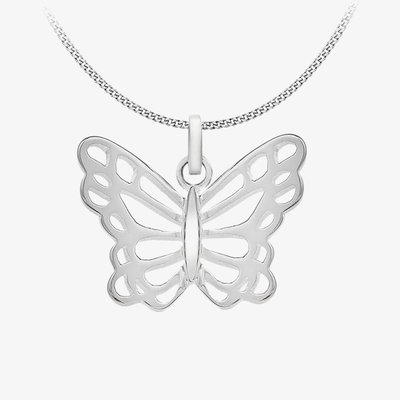 Silver Cut Out Butterfly Pendant