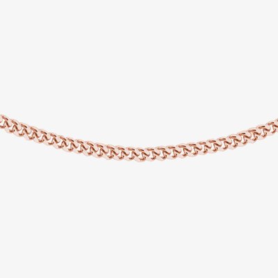 Sterling Silver 41cm Rose Gold Panza Curb Chain Necklace 8.91.0373-41