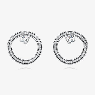 Iridiana Silver Cubic Zirconia Swirl Earrings