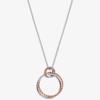 Silver & Rose Gold Plated Unity Circle Pendant