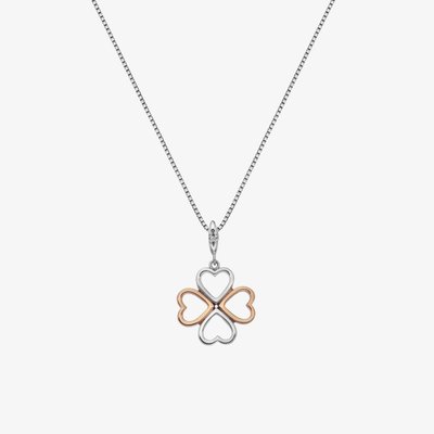 Silver & Rose Gold Plated Lucky in Love Pendant DP769