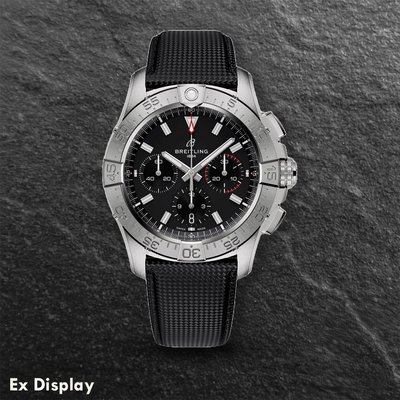 Ex-Display Breitling Avenger B01 Chronograph Black Dial Leather Watch AB0146101B1X1