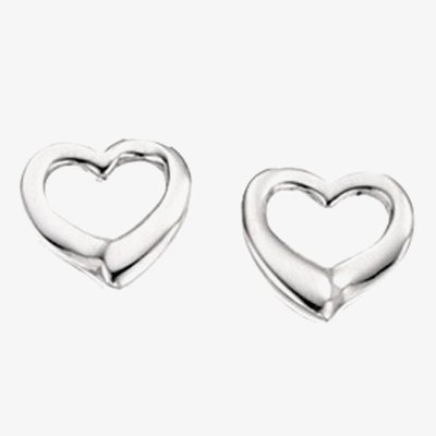 Silver Open Heart Studs