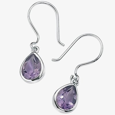 Silver Amethyst Tear Drops