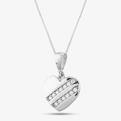 Silver Cubic Zirconia Heart Necklace GWP P1610/SIL