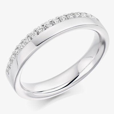 18ct White Gold 0.35ct Diamond Offset Half-Eternity Ring (M) HET2507 18W M