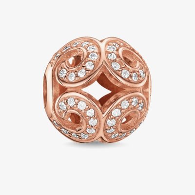 Rose Gold Plated Cubic Zirconia Glittering Wave K0027-416-14