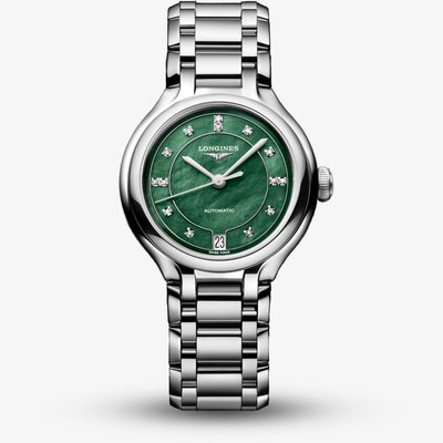 Longines Ladies PrimaLuna Green Mother Of Pearl Dial Watch L8.123.4.07.6