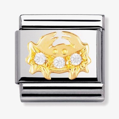 CLASSIC Gold Zodiac Cubic Zirconia Cancer Charm