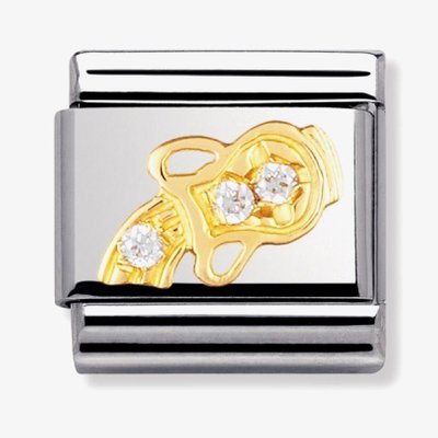 CLASSIC Gold Zodiac Cubic Zirconia Aquarius Charm