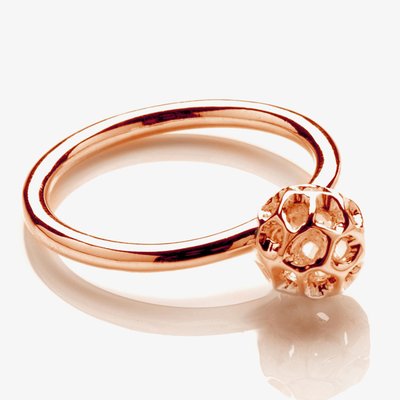 Rachel Galley Globe Rose Gold Plated Ball Ring