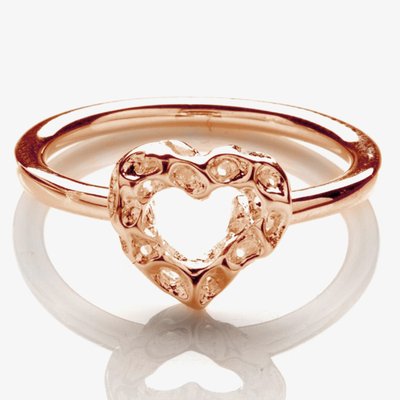 Rachel Galley Rose Gold Plated Small Love Heart Ring