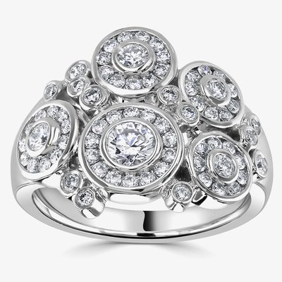18ct White Gold Dew Drop 1.12ct Diamond Ring LG204/RA (N)