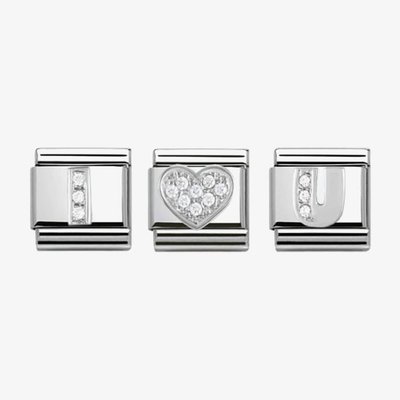 Nomination CLASSIC Silvershine I Love You Charm Set