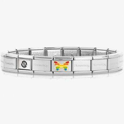 Nomination CLASSIC Composable Gold Rainbow Butterfly Bracelet 030000 + 030272/55