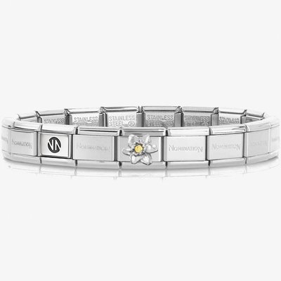 Nomination CLASSIC Composable Silver Cubic Zirconia Daffodil Bracelet 030000 + 330311/14