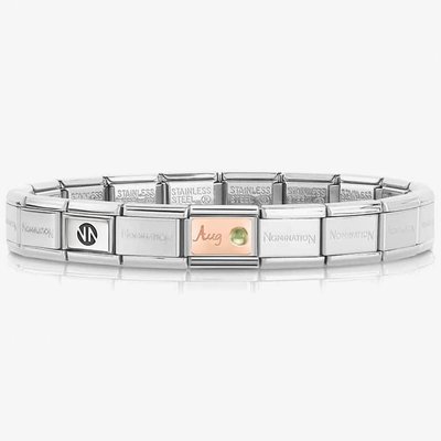 Nomination CLASSIC Rose Gold & Silver August Peridot Bracelet 430508/08