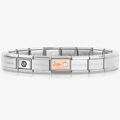 Nomination CLASSIC Rose Gold & Silver June White Pearl Bracelet 430508/06
