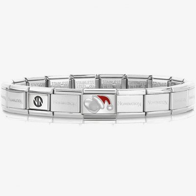 Nomination CLASSIC Christmas Heart and Santa Hat Charm Bracelet 330204/05 & 530300 SI