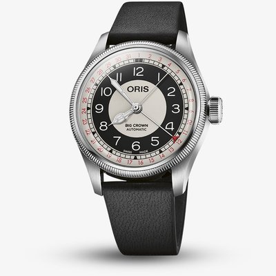 Oris Mens Big Crown 'Bullseye' Pointer Date Black Leather Strap Watch 01 754 7779 4061-07 5 19 25