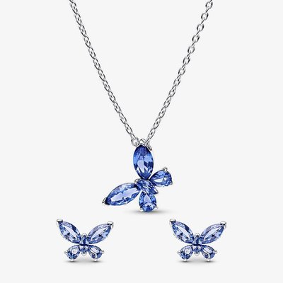 PANDORA Sparkling Blue Butterfly Jewellery Set