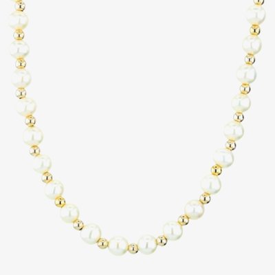9ct 16 Inch Drilled Freshwater Pearl and Gold Necklace