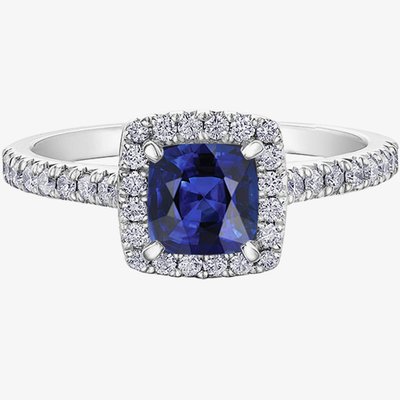 Platinum Sapphire 0.31ct Diamond Ring 30676WG/130 M