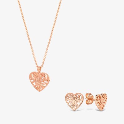 Rosa Lea Open Leaves Heart Jewellery Set