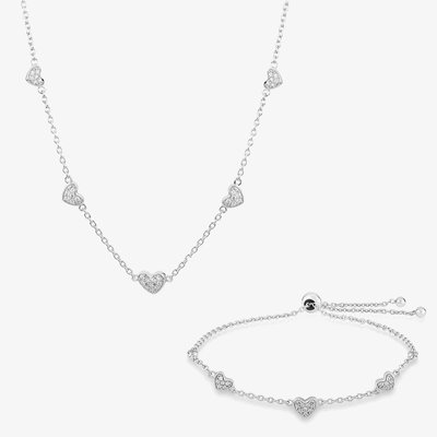 Rosa Lea Pave Hearts Jewellery Set