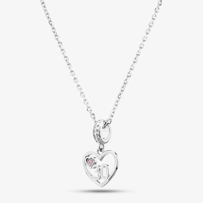 30 Heart Dangle Charm Necklace