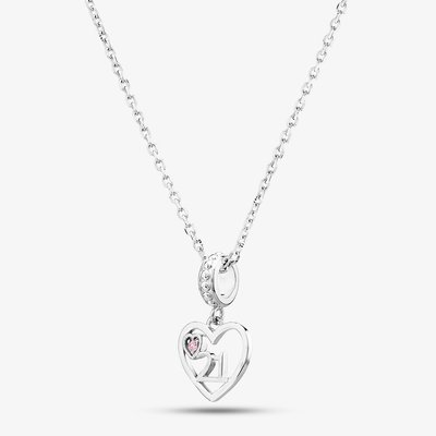 21 Heart Dangle Charm Necklace