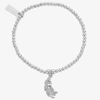 Cute Feather Heart Charm Bracelet