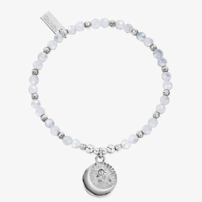 Ladies Ecliptic Aura Moonstone Moon & Star Beaded Bracelet