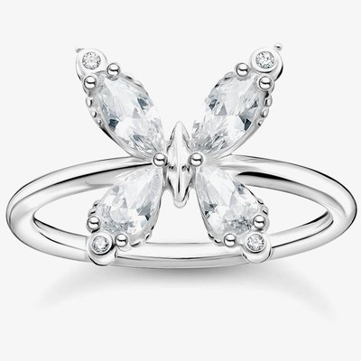 Sterling Silver Cubic Zirconia Butterfly Ring TR2356-051-14-54